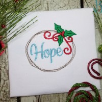 Hope Frame with Holly Machine Embroidery Design